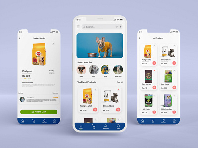 Pet Food Ordering App app ui food app mobile app pet app pet food app ui design user interface design