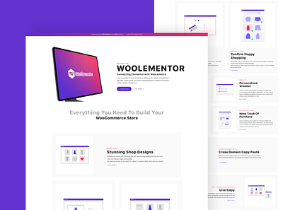 Woolementor | Landing Page Design branding creative design iamfaysal illustration modern ui ux website wordpress