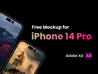 iPhone 14 Pro Mockup for Adobe XD Free adobe adobexd apple download free iamfaysal iphone iphone14pro mockup xd