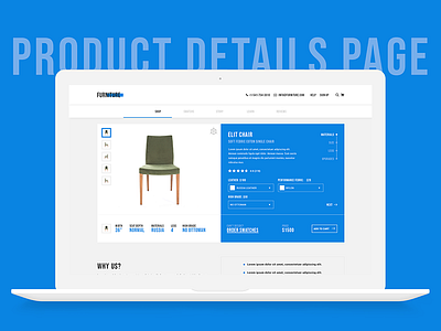 Product Details Page furniture iamfaysal landing page ui ux webpage website