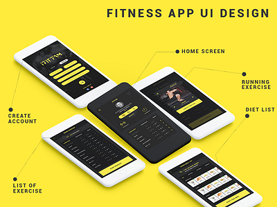 Fitness App Design app design exercise fitness iamfaysal mobile ui ux