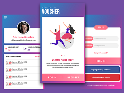 Mobile App with Gradient creative gradient graphicdesign iamfaysal illsutration mobileapp ui ux voucher