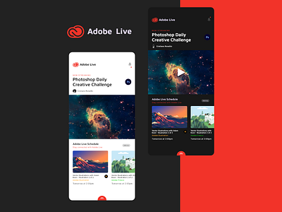 Adobe Live App Concept Design adobe app behance creative design iamfaysal mobile modern ui ux website