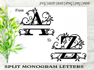 Split Monogram Letters alphabet branding design family logo graphic design icon illustration letter logo monogram print on mug split letter vector wedding