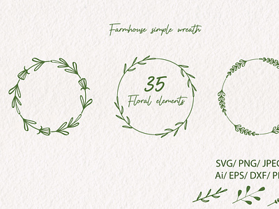 Floral wreath SVG vector clipart