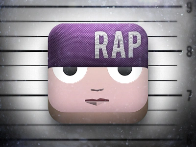 Gangsta rap icon app application design icon illustration ios iphone light logo mobile ui web