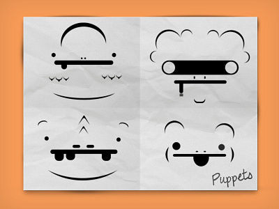 Puppets application cartoon color design illustration paper pen puppets star
