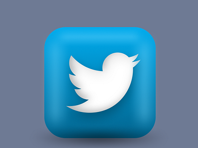 Twitter logo 3D.. 3d branding button colourful design figma graphic design illustration