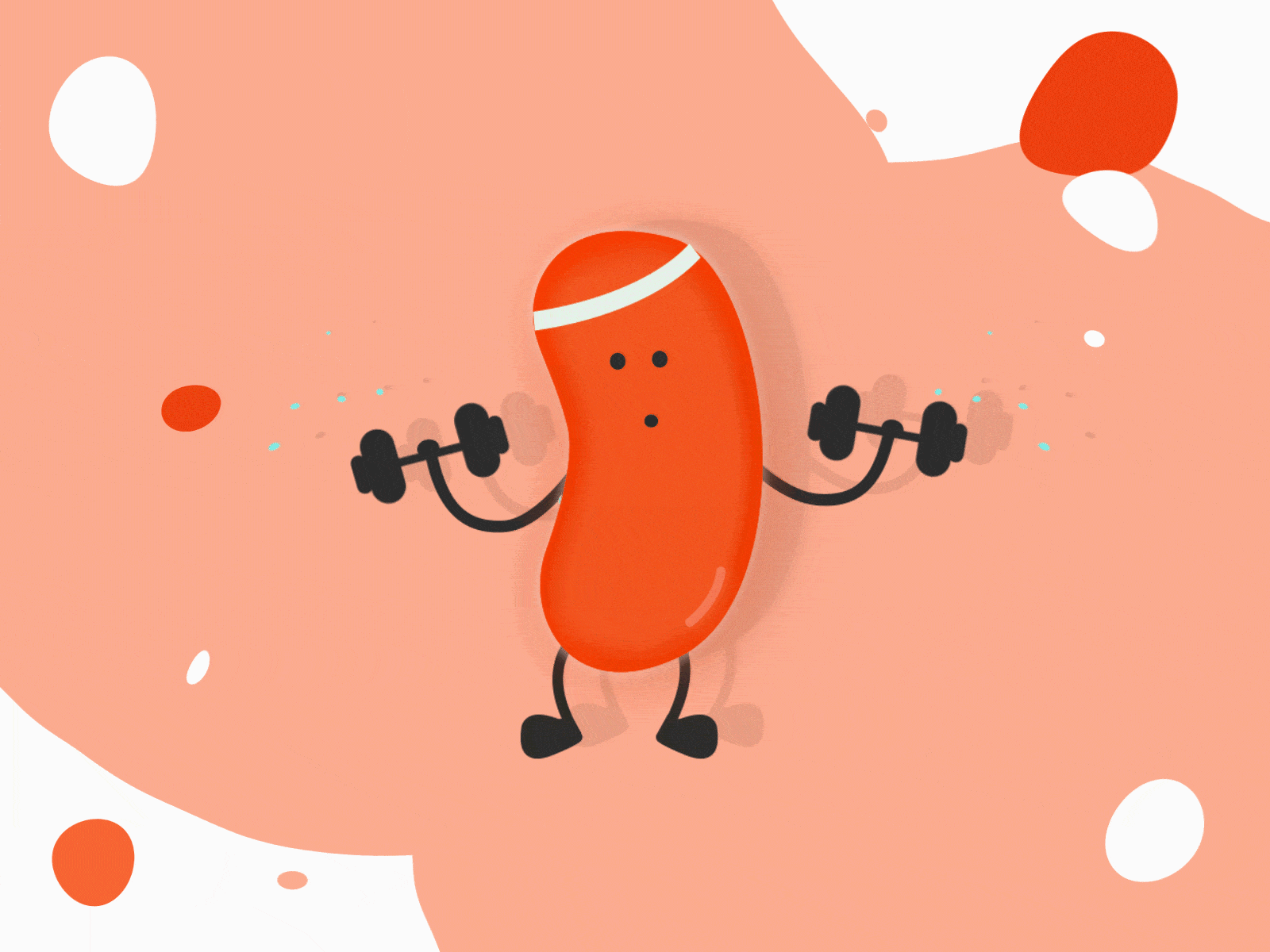 Quarantine Jelly Bean Keeping Lean after affects animation design illustration jellybean quarantine working out