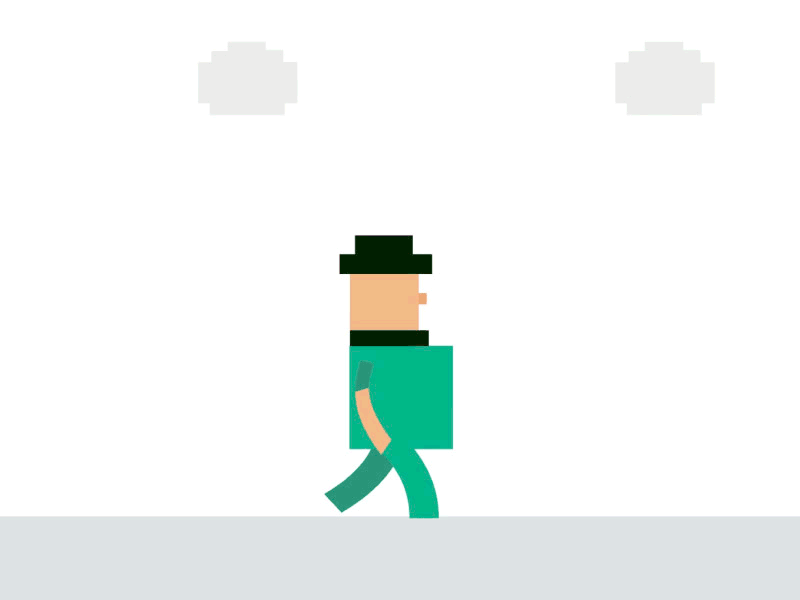 Square Man in a Square Land 2d flat art after affects character character loop design illustration illustrator loopcycle vector