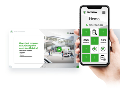 Educational e-learning platform for employees - Škoda branding design graphic design ui ux