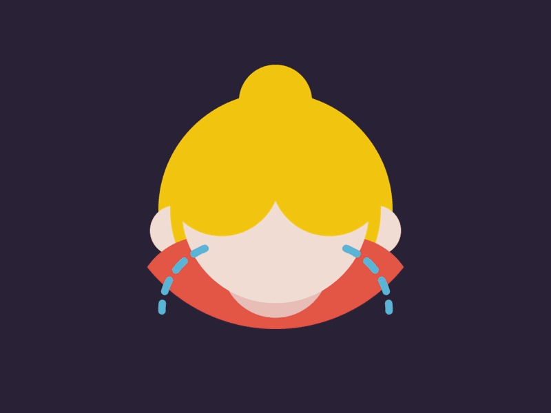 Lady broken heart 2d after animation cry effects gif loop vector
