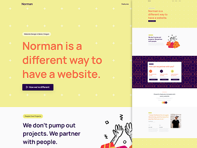 Norman - A different way to have a website. branding design designer homepage layout local business norman web webdesign website website design websites