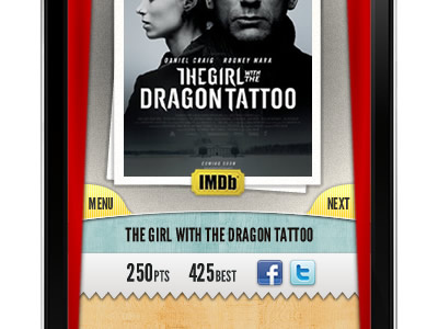 Dragon Tattoo app game imdb interface ios ux