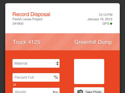 Disposal Ticket Screen app helvetica ios orange record ticket web