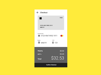 Daily UI Challenge #2 Credit Card Checkout