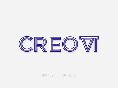 Creo Six Rebrand black logo mark numerals purple rebrand roman