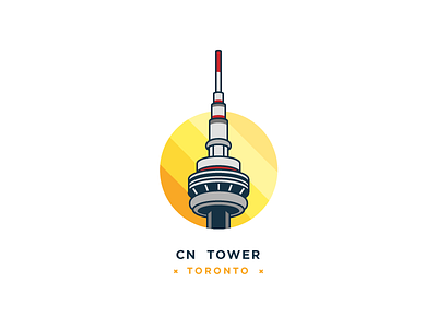 CN Tower badge flat high icon iconography illustration illustrator label rise toronto vector