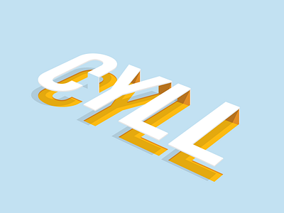 C Y L L 3d color cyll perspective shadow type typography