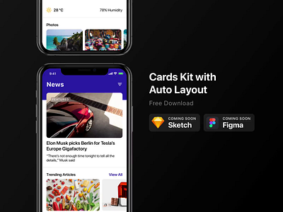 Coming Soon: Card UI Kit Download card cards download download mockup figma sketch ui ui kit ux