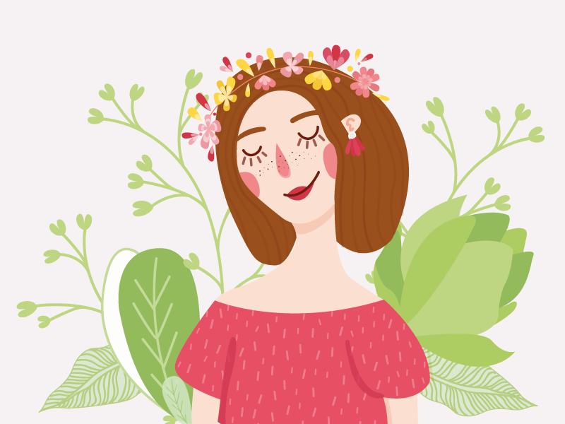 It's spring time 🌺 graphisme portrait girl colors illustration women sun flower spring