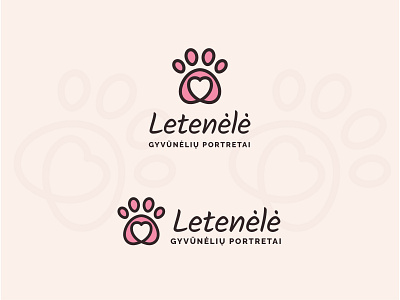 Pawprint Logo Pet Portrait Shop Logo Design branding design graphic design illustration logo product design typography ui ux vector