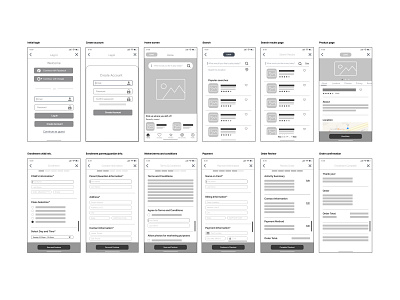 GoKidsGo Wireframes blackandwhite design figma process ux wireframes