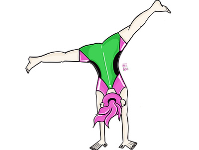 Woman Cartwheeling / Illustration apple art artist character digital art doodles emoji emoji doodles fitness graphic design illustration illustrator woman cartwheeling workout