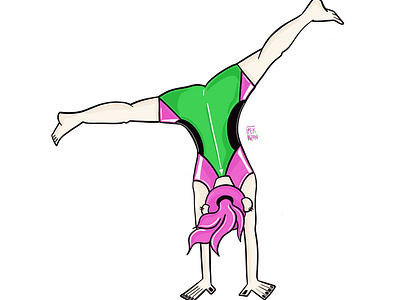 Woman Cartwheeling / Illustration