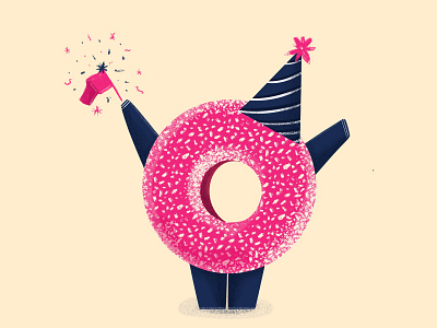 Party Donut! art artist character design digital art donut fun graphic design happy illustration