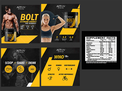 Action nutrition listing images design for ecommerce listing