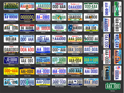 USA number plates recreate to vector formats for Client