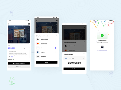BuyArt checkout screens app bestdesign branding design fintech graphic design illustration logo motion graphics product sharp typography ui ux uxdesign vector