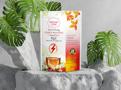 Herbal Tea Product Label brand developement brand identity branding design graphic design green tea herbal label herbal product herbal tea illustration label logo product label tea design