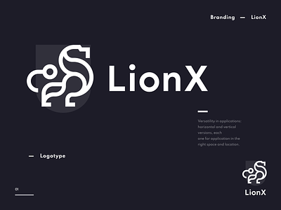 LionX Logo branding design flat graphic design icon illustration lion logo logotype minimal typography vector