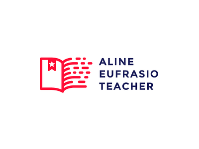 Teacher Logo art book branding design english icon identity illustration logo logomark teacher usa
