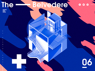 The Belvedere 3d architecture art branding colors graphic design illustration isometric logo shapes ui