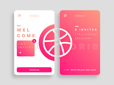 2 Dribbble Invites app design invite ui