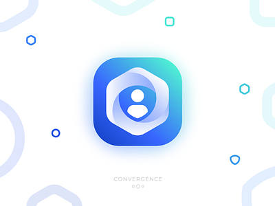 Convergence app icon proposal app bright clean colors gradient icon ios light logo mobile ui ux vector