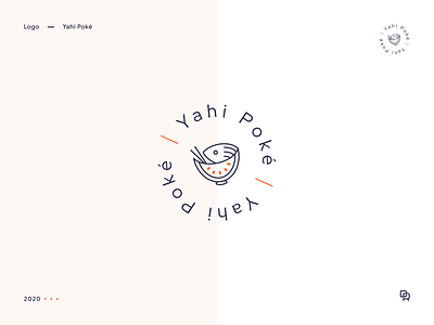 Yahi Poké logo proposal bowl branding colors eat food logo poke sea food typogaphy