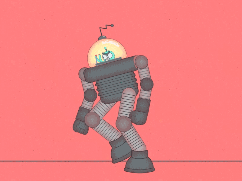 Its a running robot! 2d 2d animation animation illustration