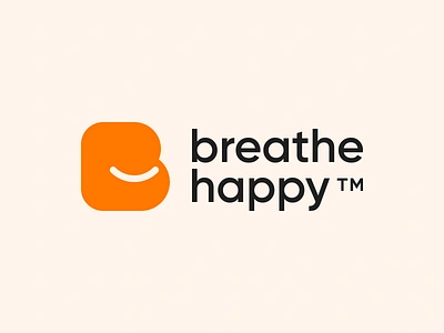 Breathe Happy Logo brand branding breathe clean connection fitness happiness happy identity lifestyle logo smile typography yoga yoga logo