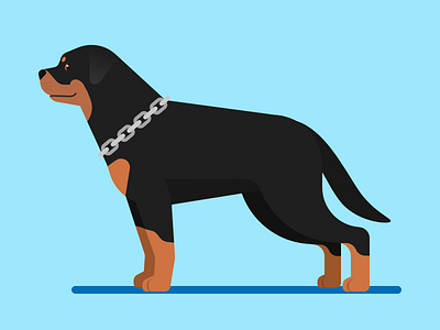 Onyx animal dog doggo flat geometric geometry illustration rottie rottweiler