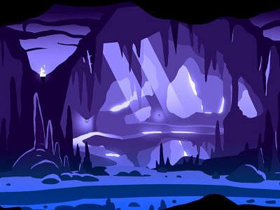 Spelunking art blue cave concept dark dev game purple