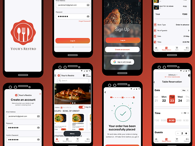 Food-ordering app for your's restro typography ui ux