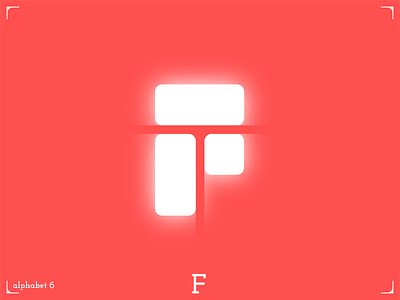 F. abstract alphabet branding collection coral design f glass glow graphic design illustration letter logo logofolio minimaism minimalistic trend trends white