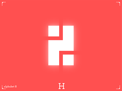 H. abstract alphabet collection coral design glow graphic design h illustration letter logo minimalism minimalistic logo modern logo modern type typeface typography white