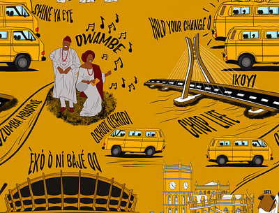 Yellow Lagos design illustration vector