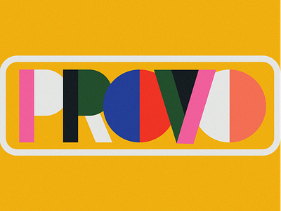 Provo 70s block letters branding color block colorful logo provo simple vintage