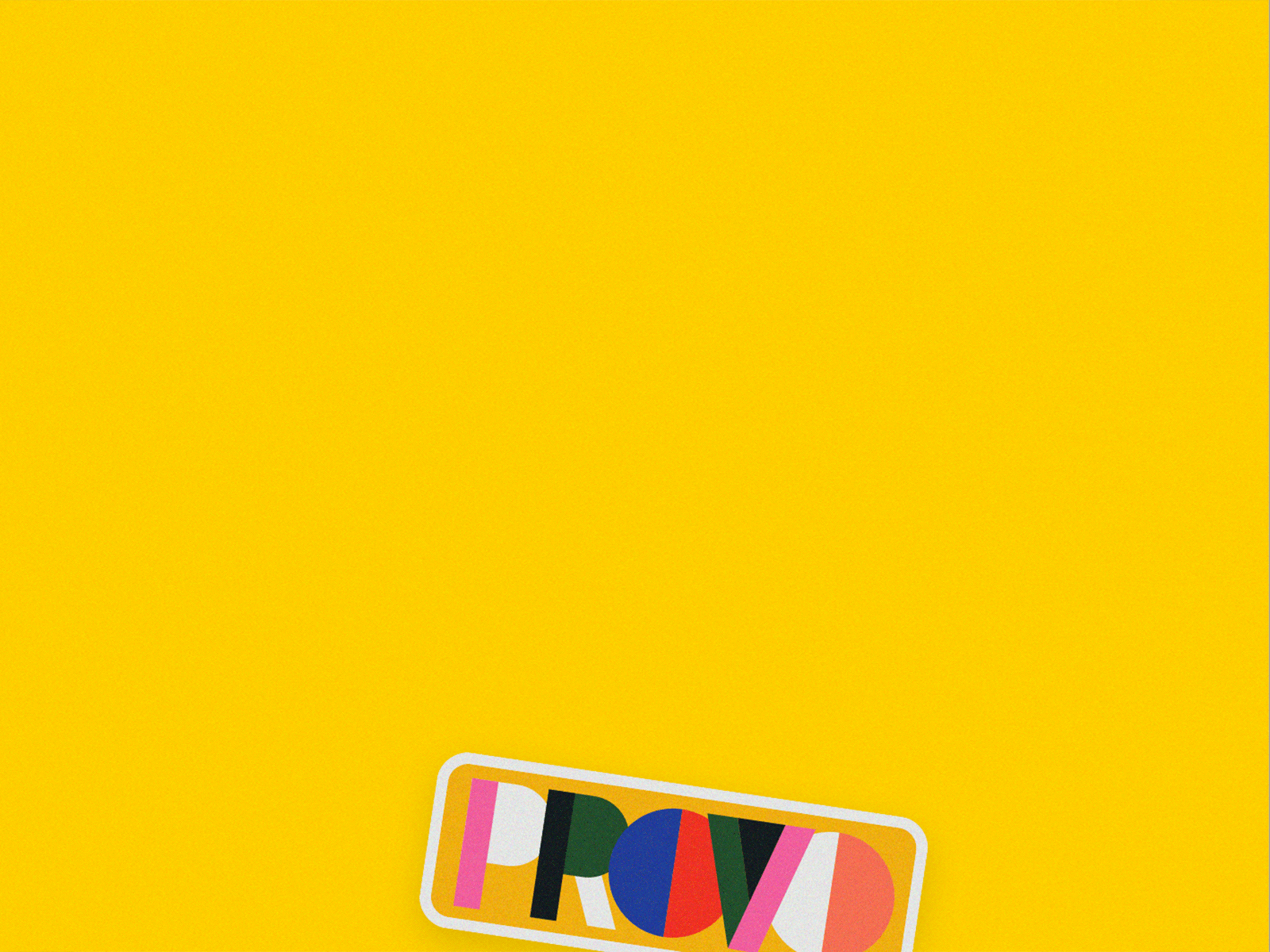 Provo Sticker 70s animation block letters branding color block colorful logo provo simple vintage